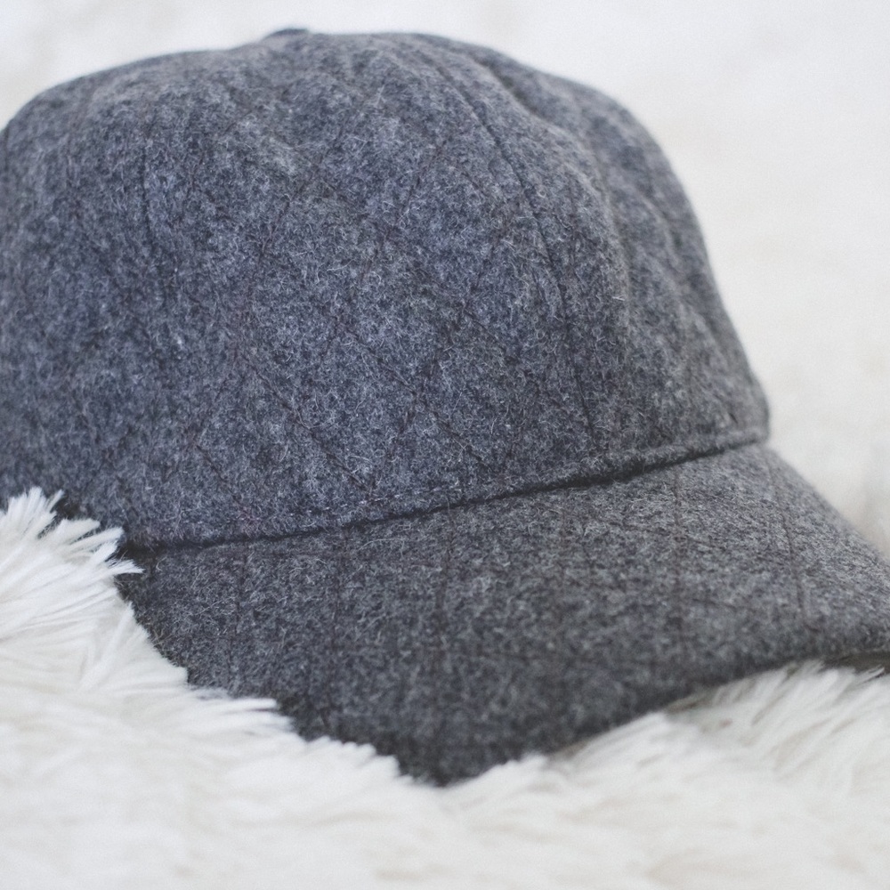 Madewell Gray Quilted Baseball Cap